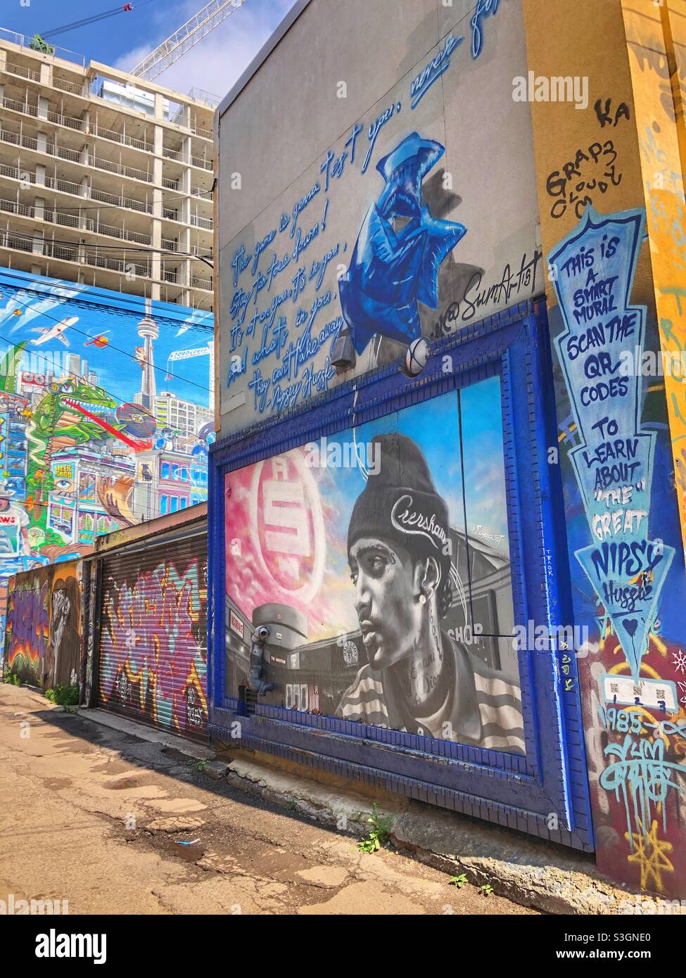 Graffiti alley in a Toronto neighbourhood. - Smartphone Captured Stock Image