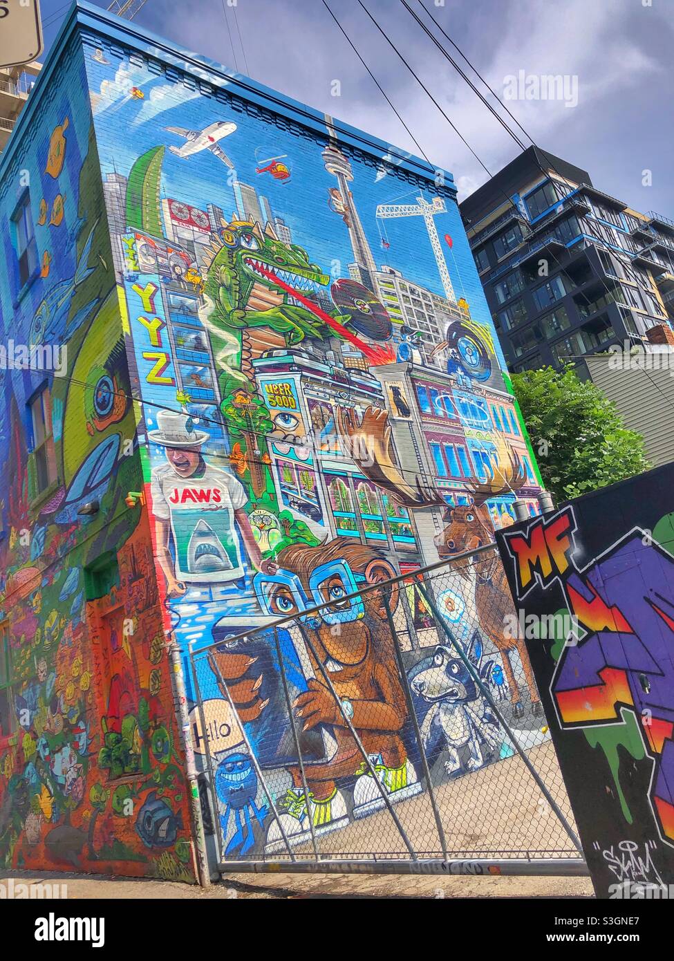 Graffiti alley in a Toronto neighbourhood. - Smartphone Captured Stock Image
