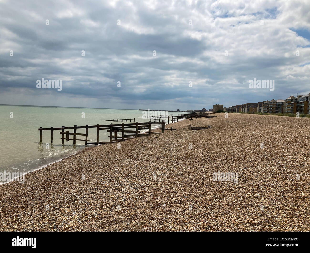 Sovereign Harbour North Beach in Eastbourne Near Pevensey - Smartphone Captured Stock Image