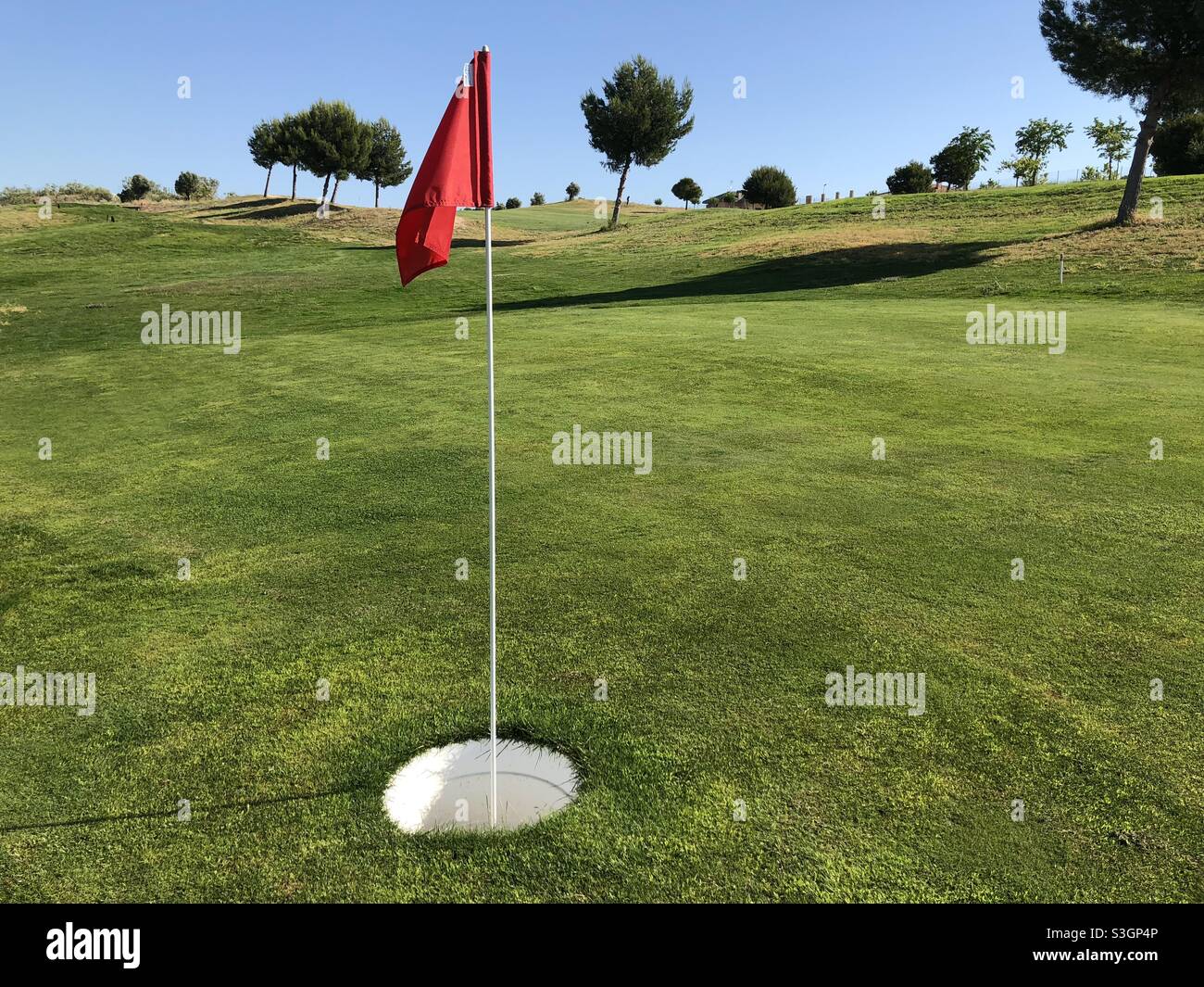 Footgolf hole ready to play Stock Photo Alamy