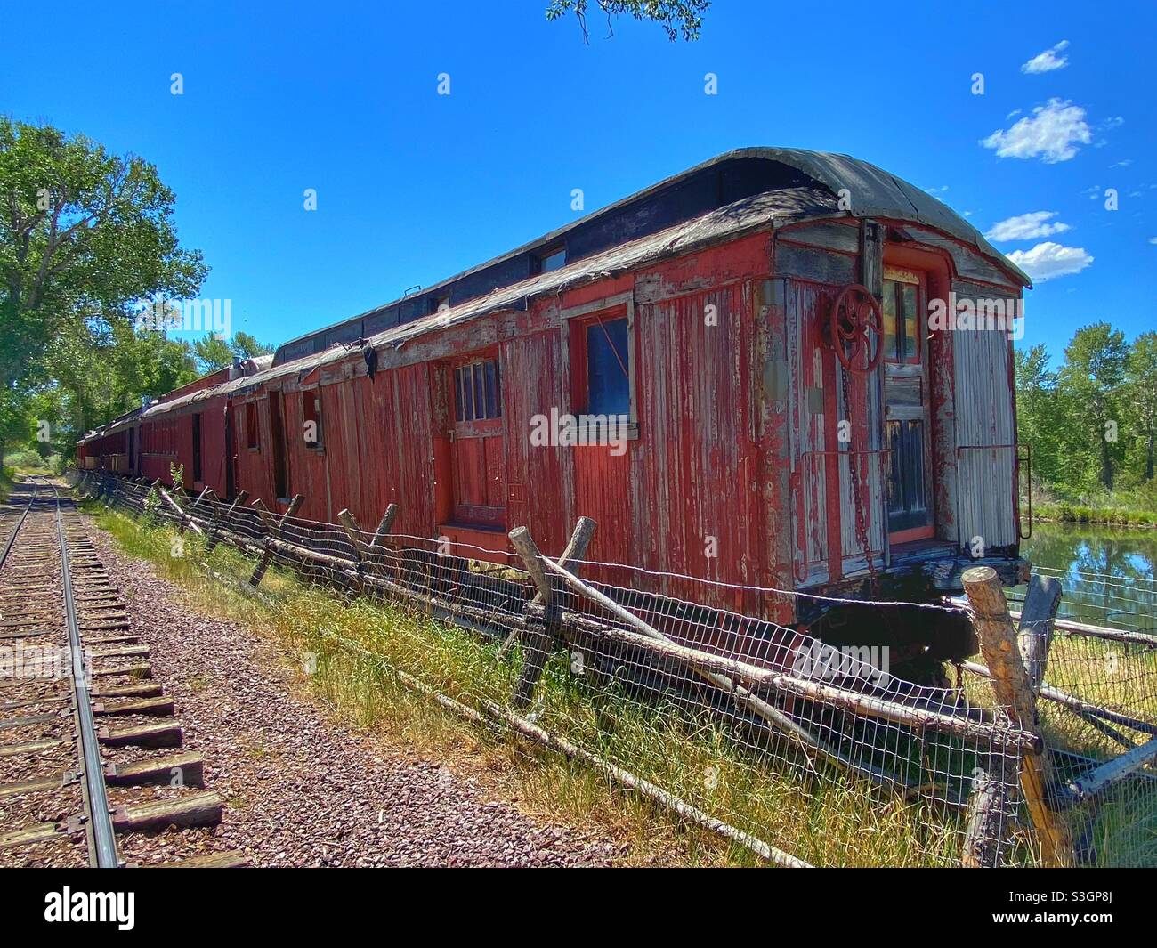 Really old train Car in Virginia city Montana Stock Photo Alamy