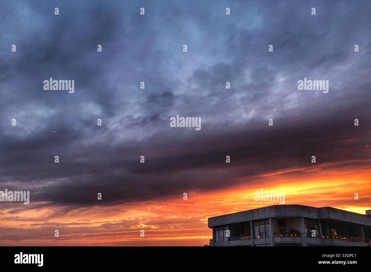 A dramatic sunset in Toronto, Canada. Stock Photo