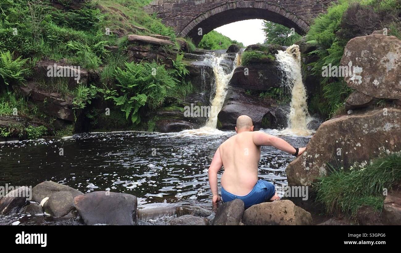 Wild swimming in Derbyshire - Smartphone Captured Stock Image