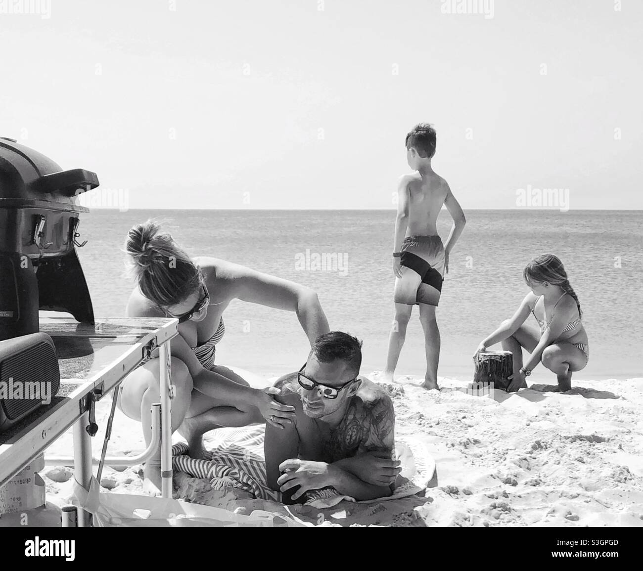 Australian Lifestyle beach life with family Stock Photo