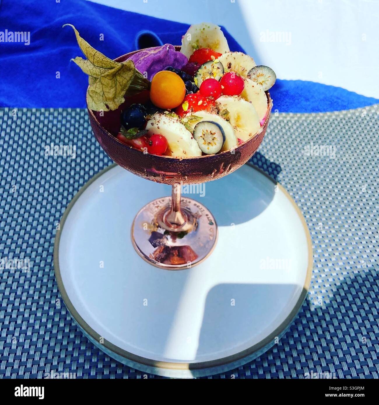 Nice cream goblet at Pikes Ibiza - Smartphone Captured Stock Image