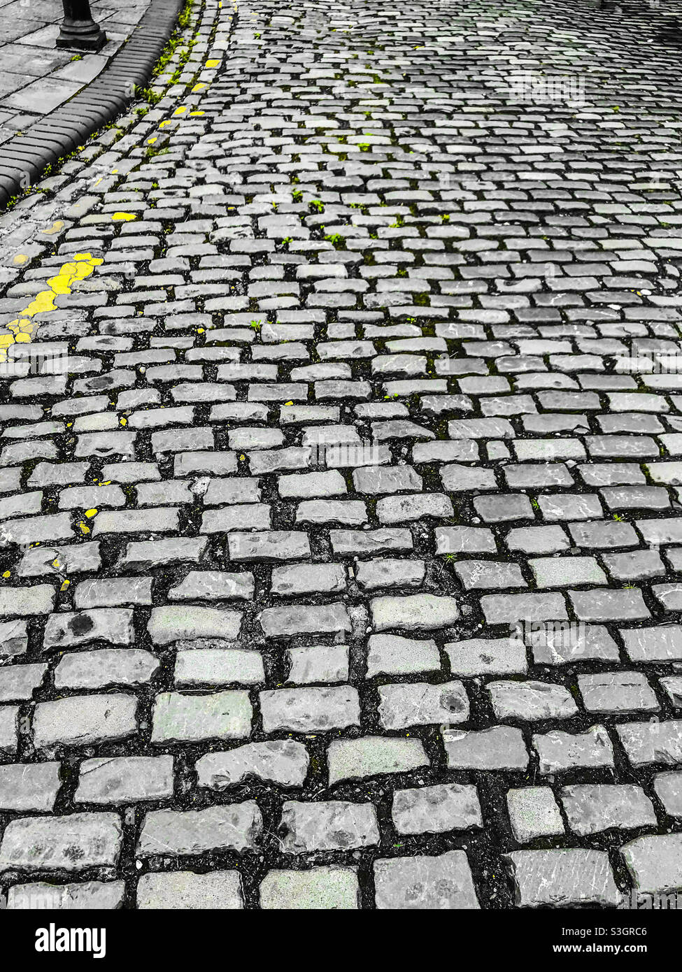 A cobbles street in Manchester Stock Photo