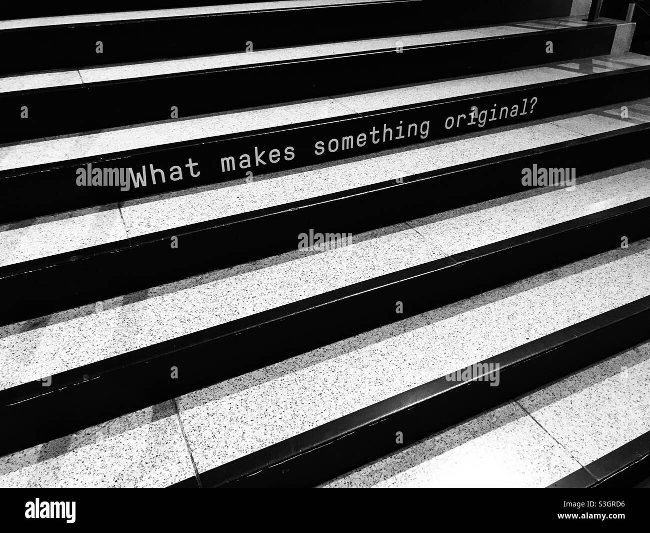 Quotes on the steps of the Royal Northern College of Music, Manchester - Smartphone Captured Stock Image Quotes on the steps of the Royal Northern College of Music, Manchester - Smartphone Captured Stock Image