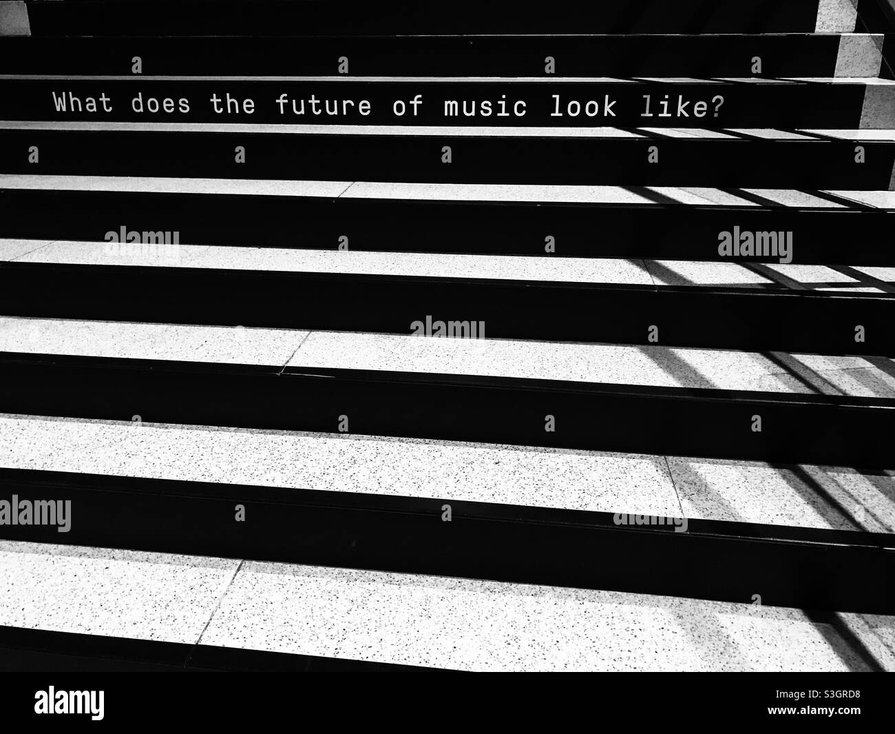 Quotes on the steps of the Royal Northern College of Music, Manchester Stock Photo