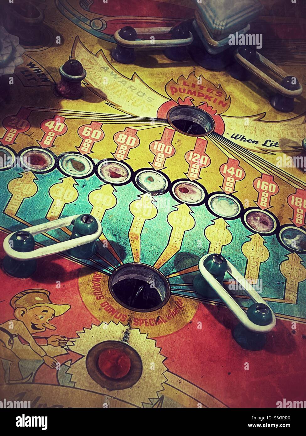Vintage pinball machine Stock Photo