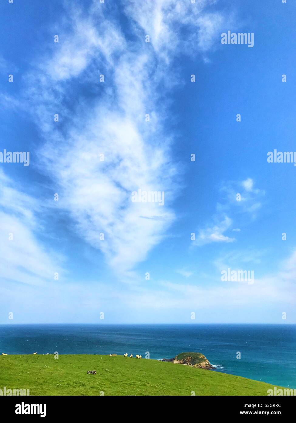 Spectacular clouds over the ocean in the Southland region of New Zealand’s South Island - Smartphone Captured Stock Image