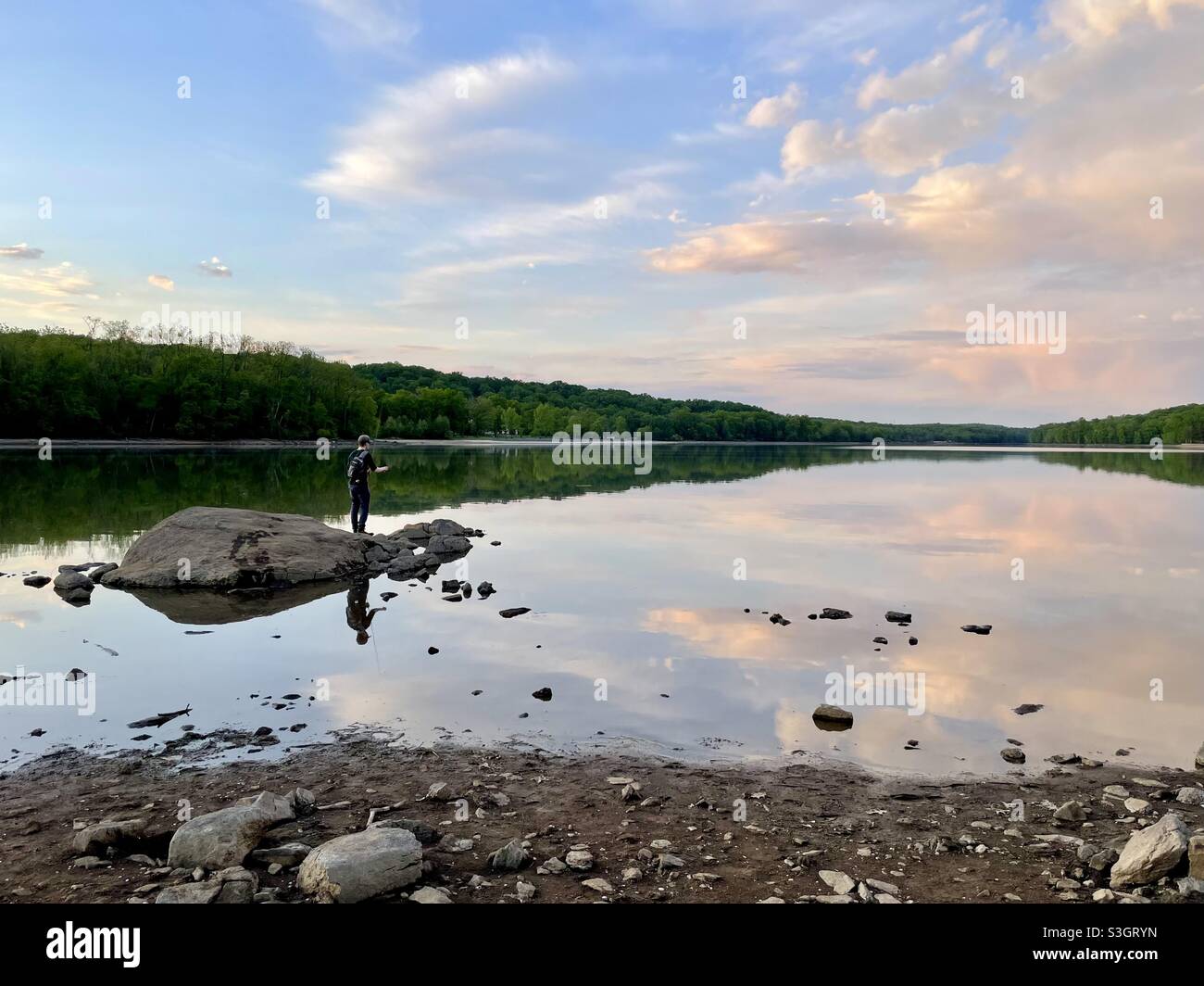 Fishing at Gifford Pinchot state park In Pennsylvania Stock Photo Alamy