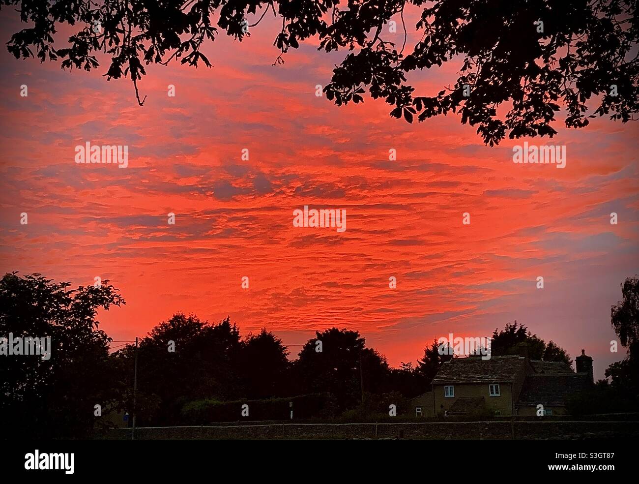 Cotswolds Sunset Stock Photo