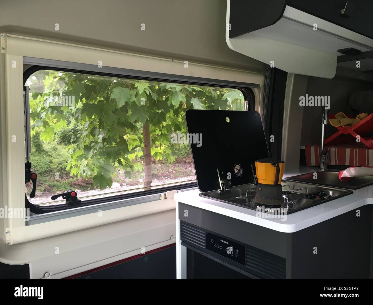 Coffe time on a van - Smartphone Captured Stock Image