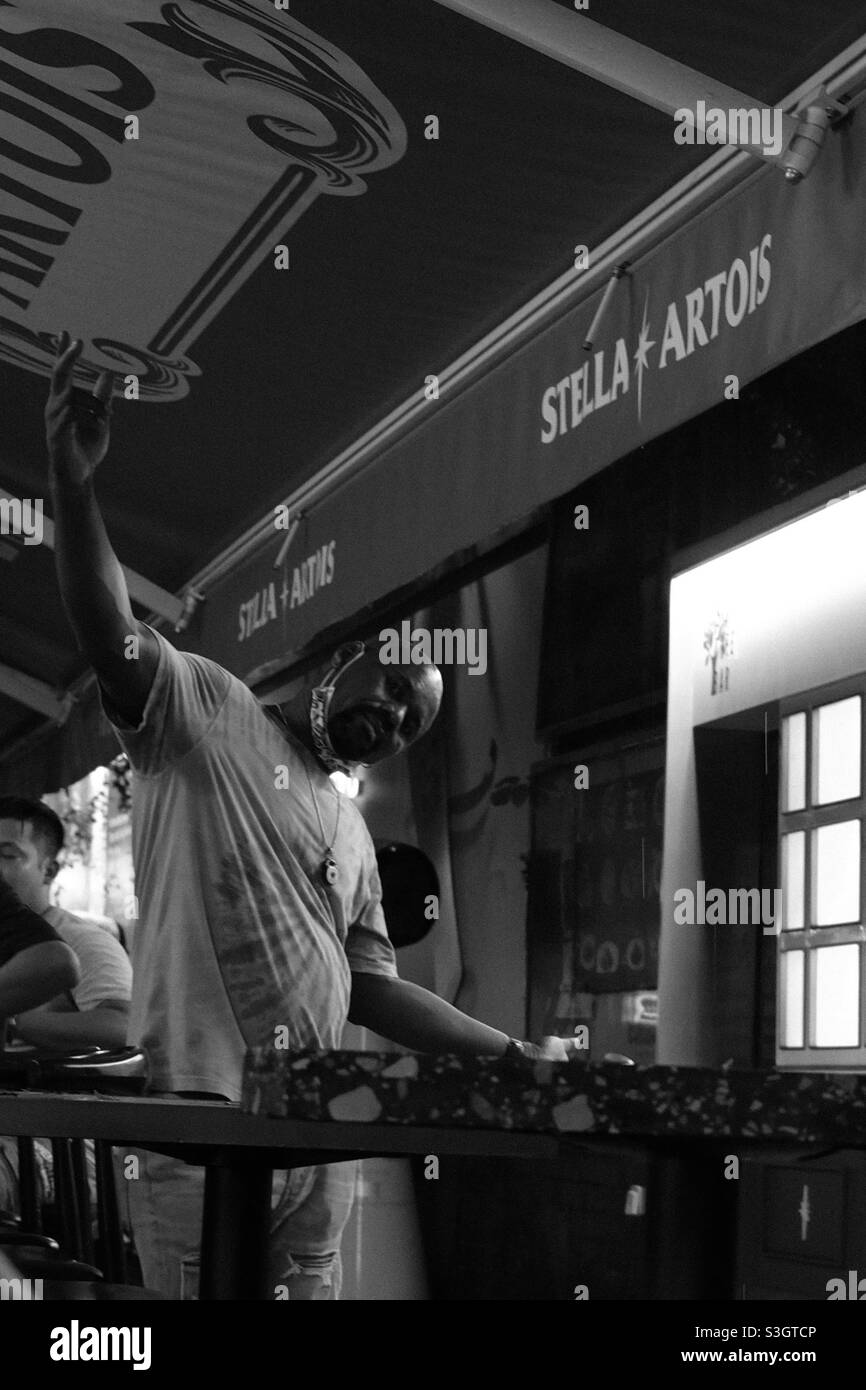 Bar bouncer dancing Stock Photo Alamy