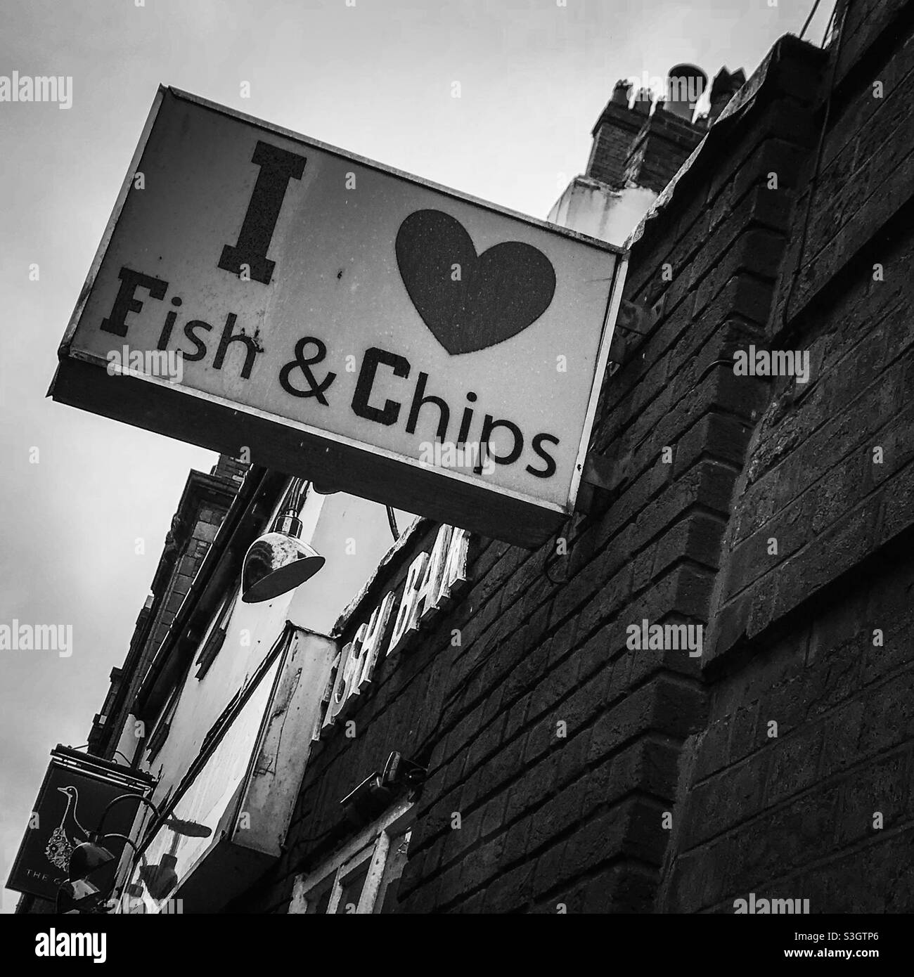 Fish & chip shop, the village, Manchester - Smartphone Captured Stock Image