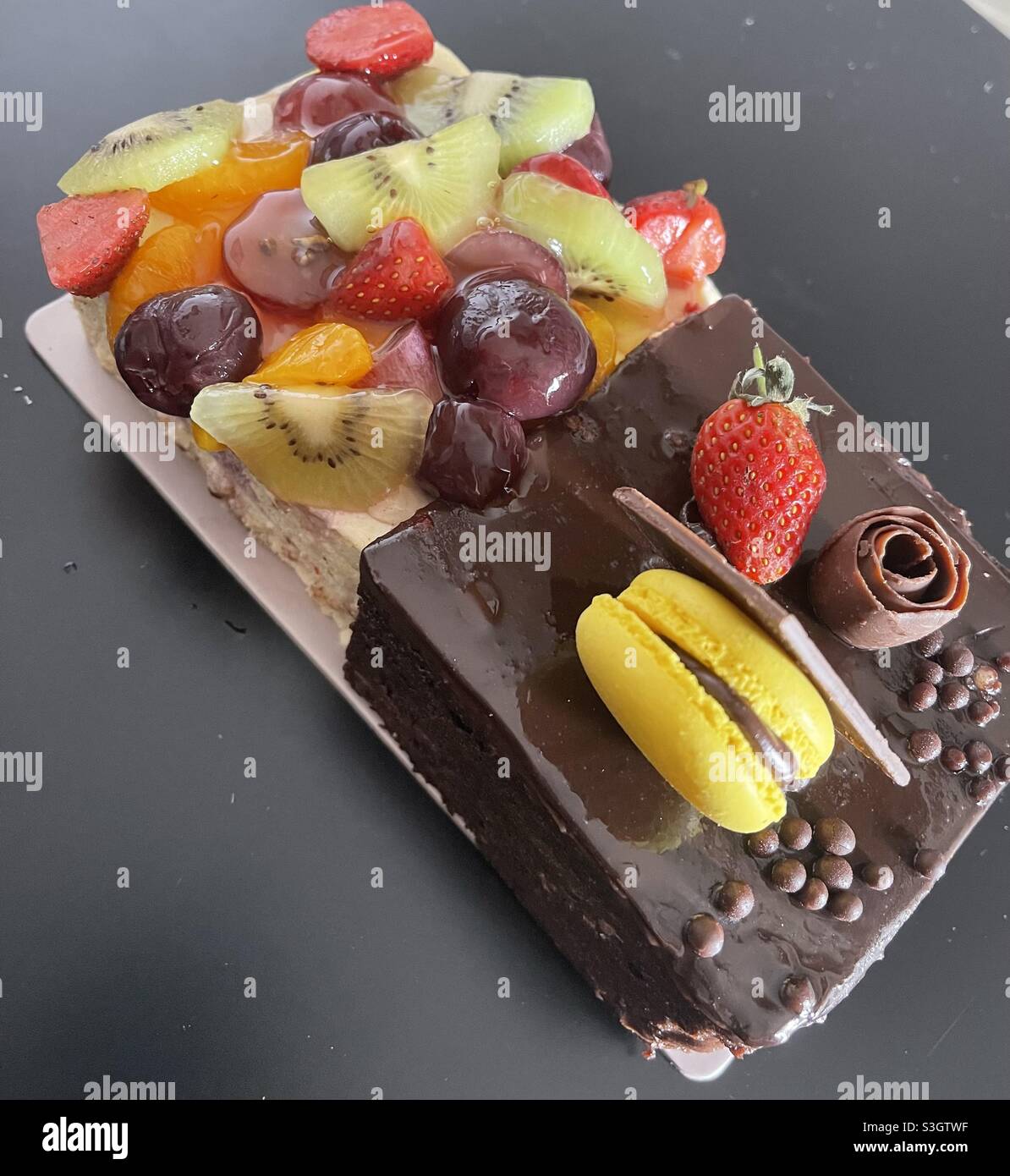 Chocolate de Ville and Vanilla Fruitcake Stock Photo - Alamy