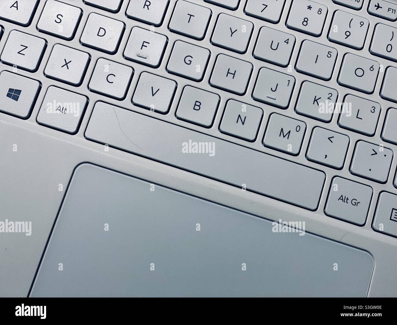 Laptop computer keyboard detail. - Smartphone Captured Stock Image