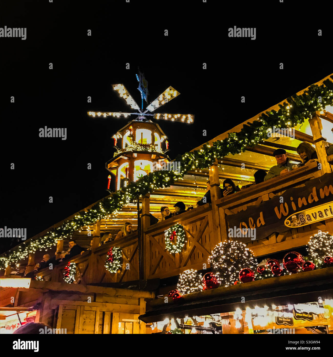 Manchester Christmas market stall Stock Photo