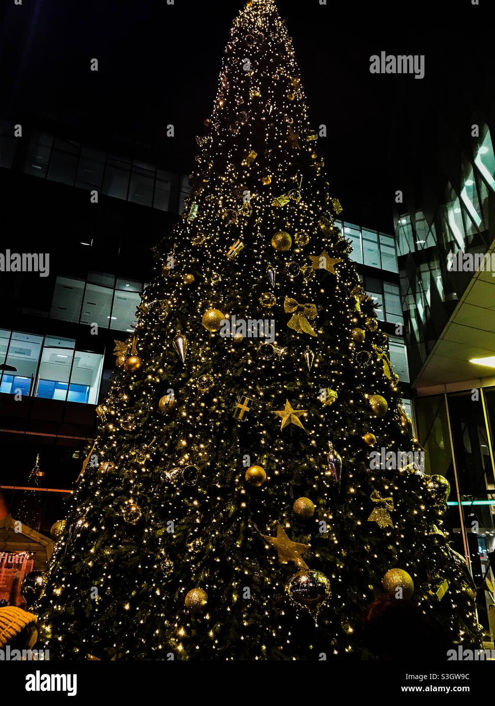 Spinningfields christmas tree, Manchester Stock Photo Alamy
