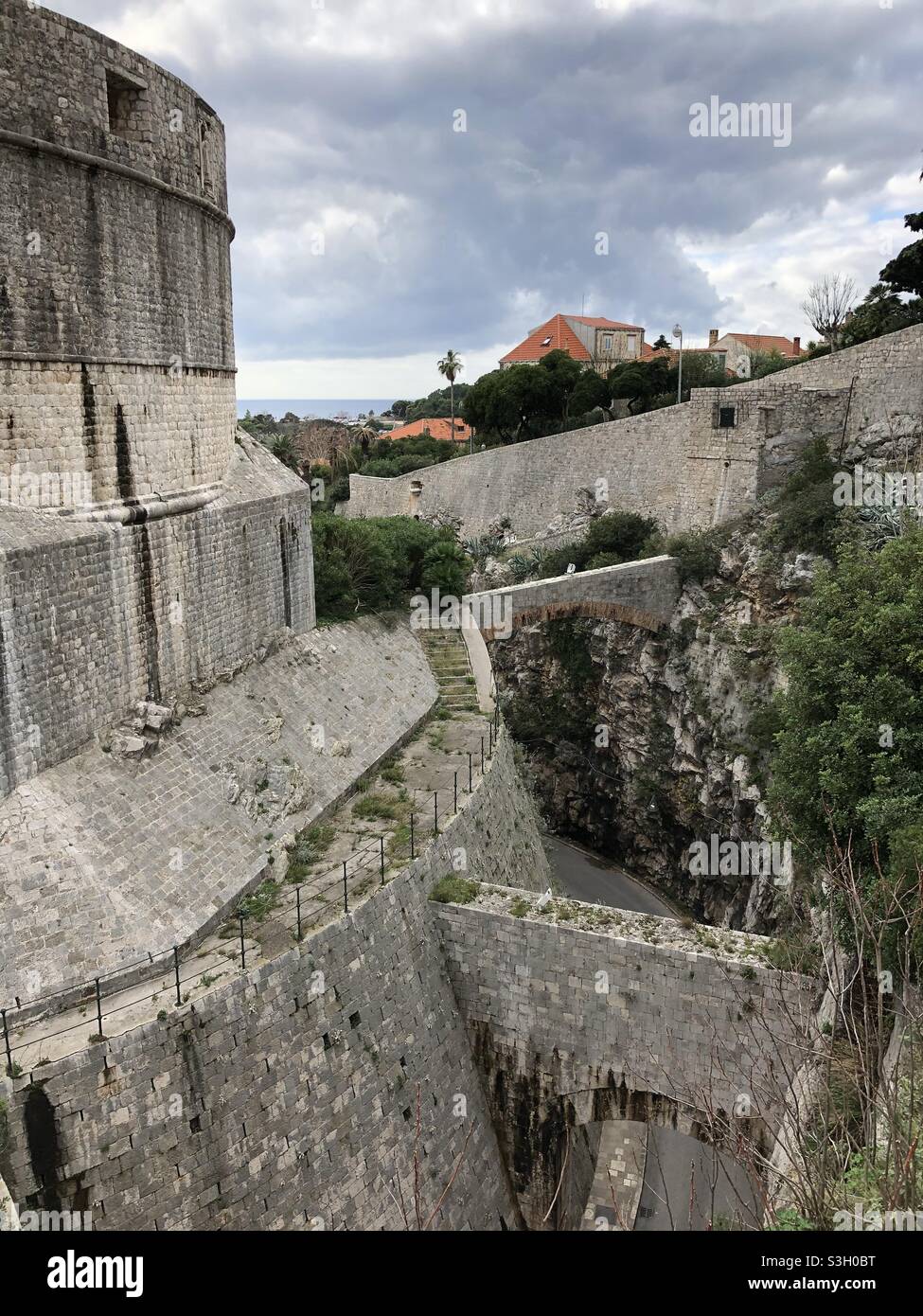 Sightseeing moment captured in Beautiful Dubrovnik.   Europe natural beautifulness. Stock Photo