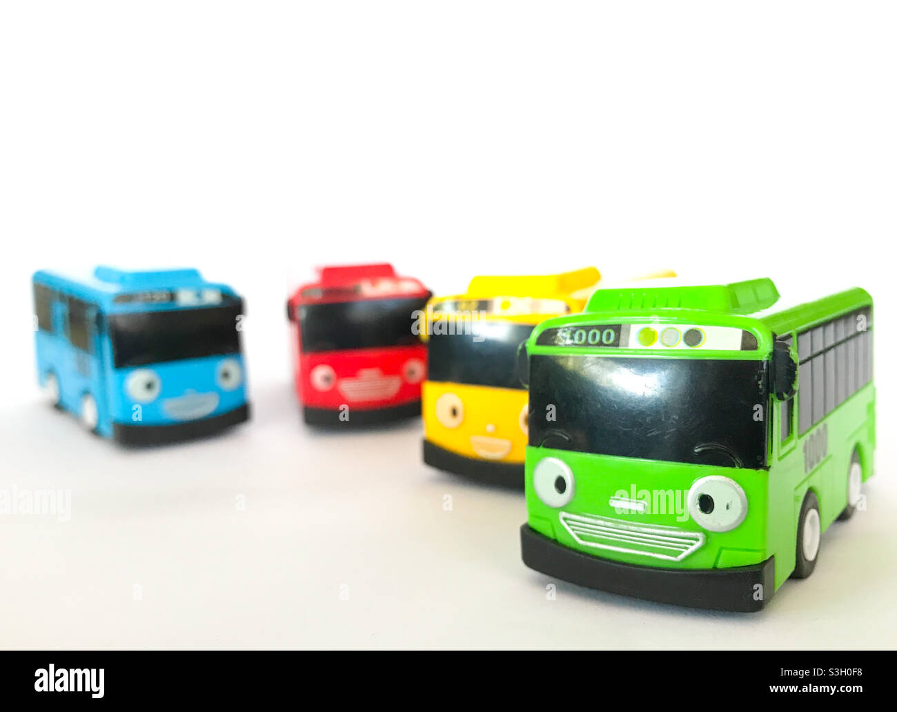 Busses toys with white background Stock Photo