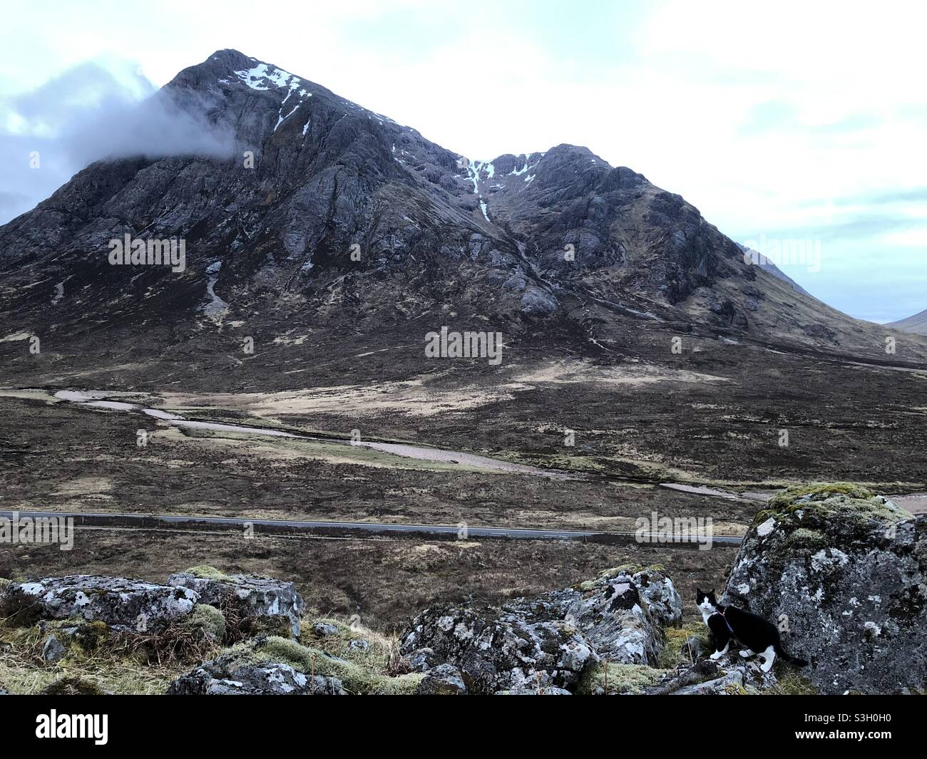 Early morning light on the Buachaille Stock Photo