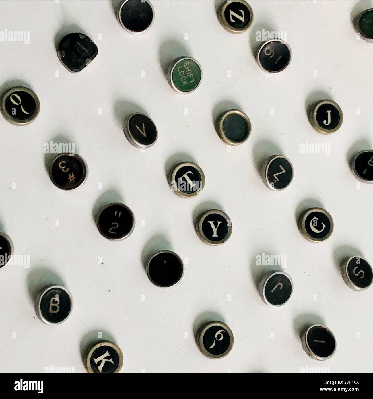 Vintage typewriter keys on background Stock Photo
