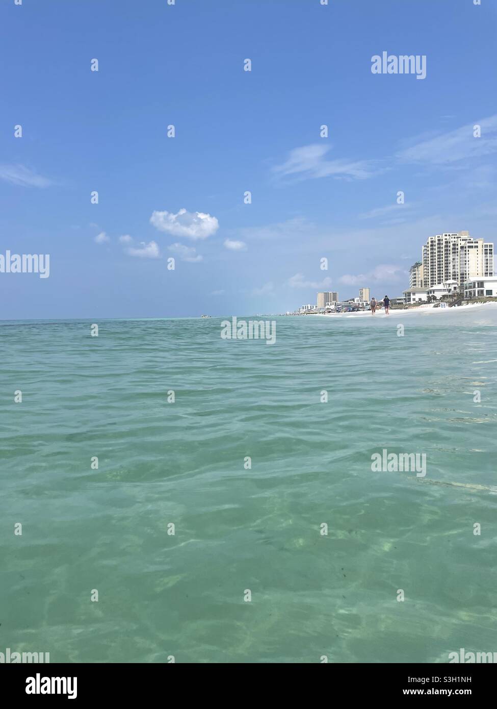 Water view of shoreline of Florida beach Stock Photo