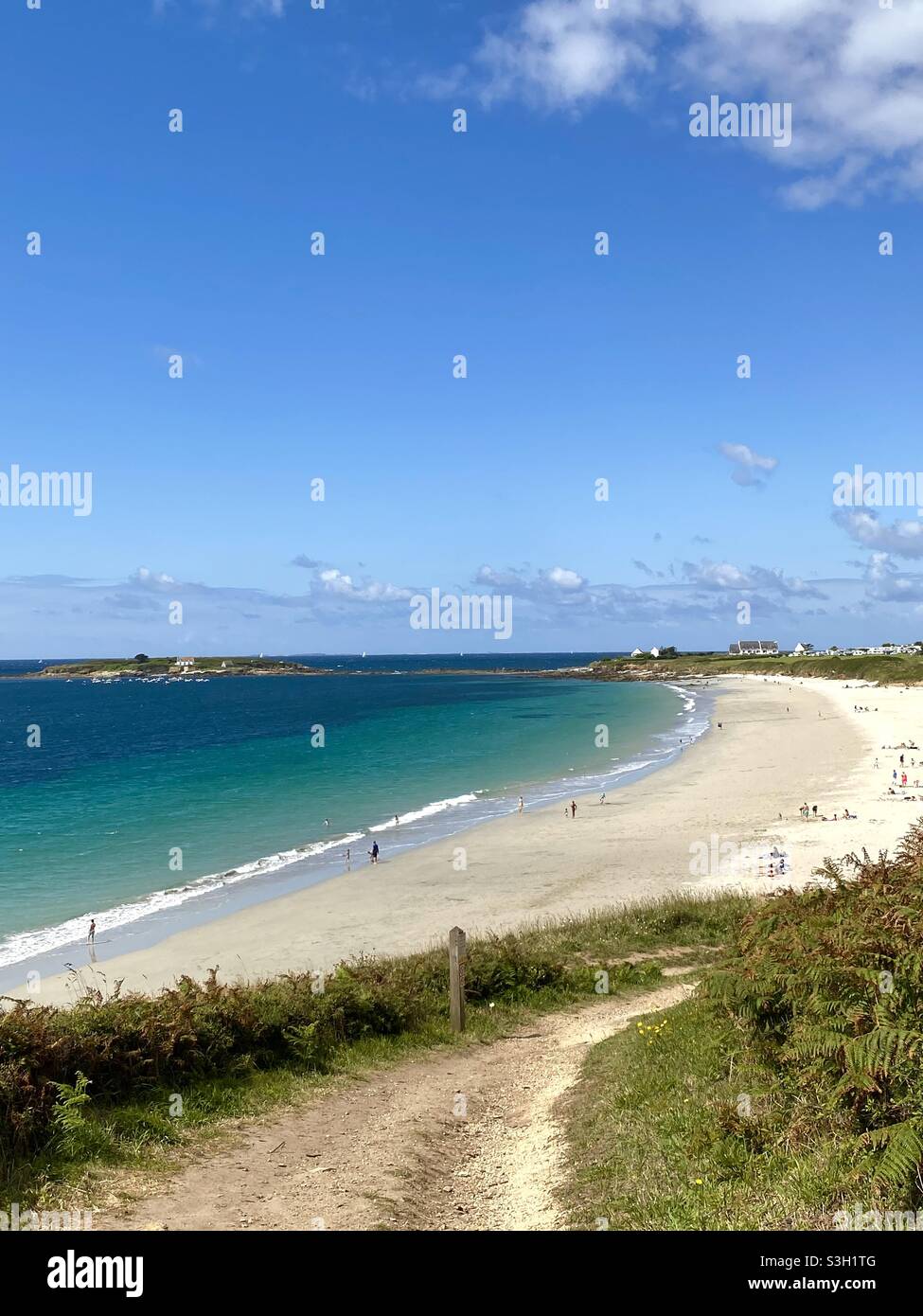 famous tahiti beach in north brittany near Névez Stock Photo