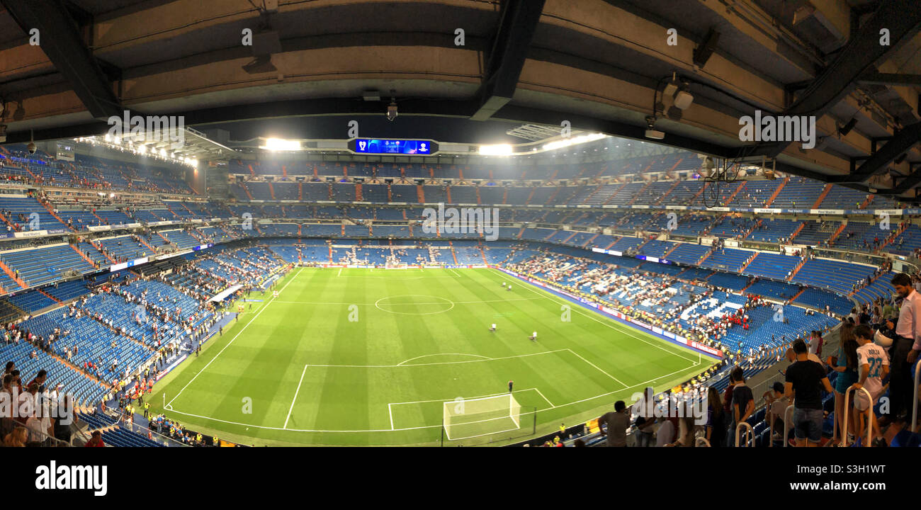 Santiago Bernabeu stadium, panoramic view. Madrid, Spain. Stock Photo
