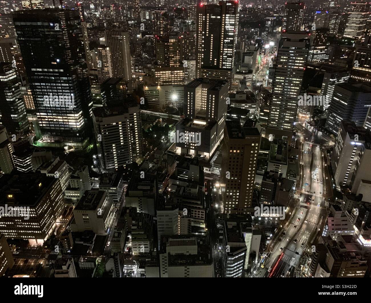 View of Tokyo from Hyatt Andaz Toranomon Hills. Stock Photo