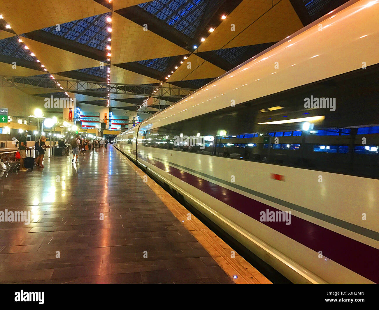 Platform. Las Delicias railway station, Zaragoza, Spain. - Smartphone Captured Stock Image