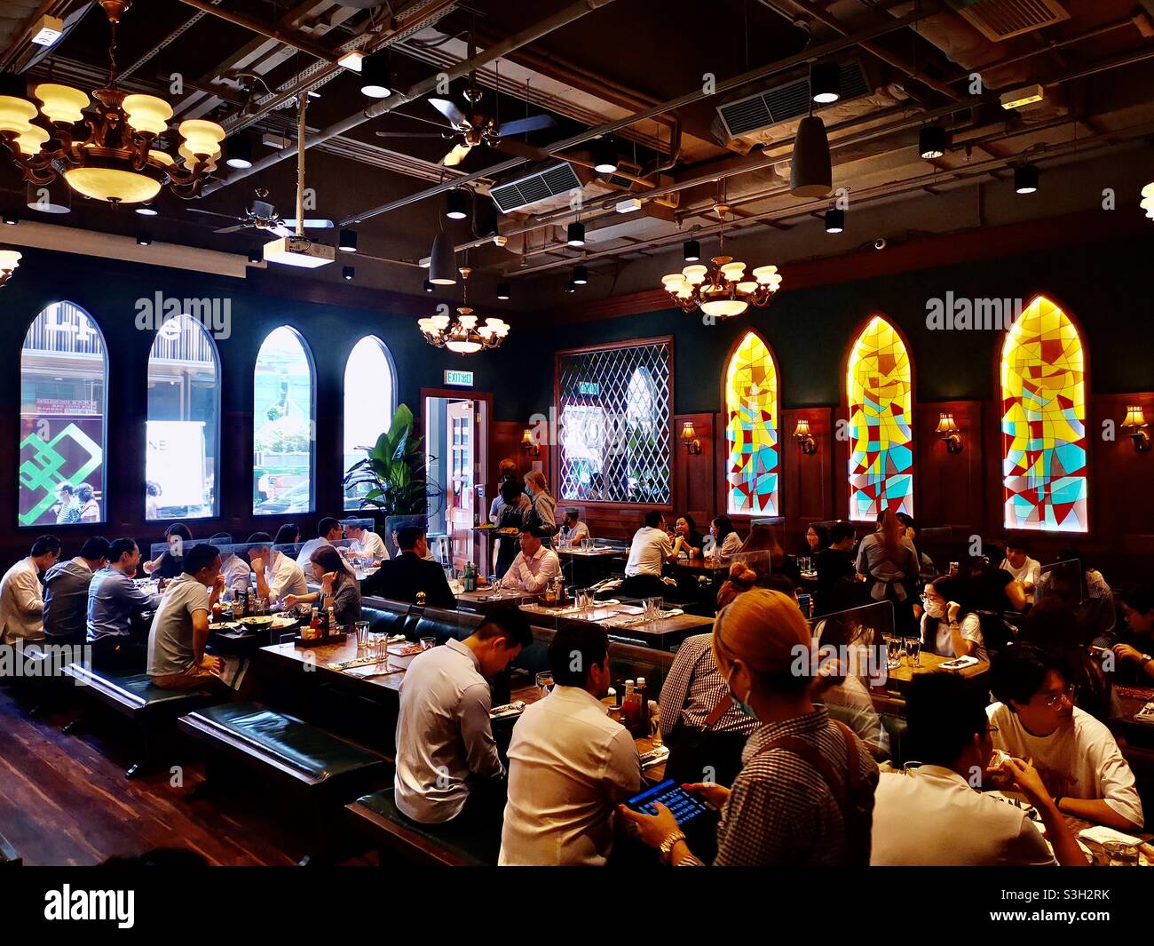 Frites Belgian bar in Central, Hong Kong. - Smartphone Captured Stock Image