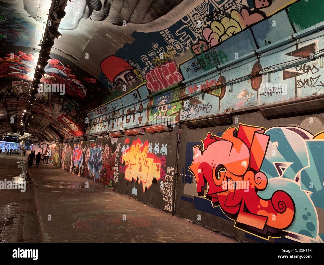 Graffiti in Tunnel Waterloo London Stock Photo