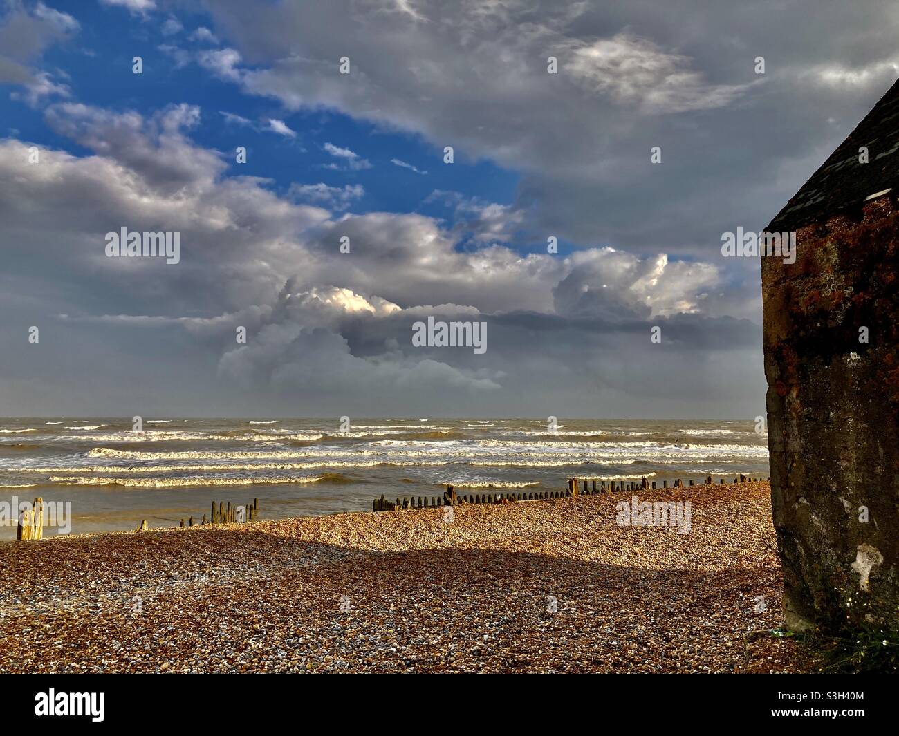 Rough seas at derelict lifeboat house Stock Photo Alamy
