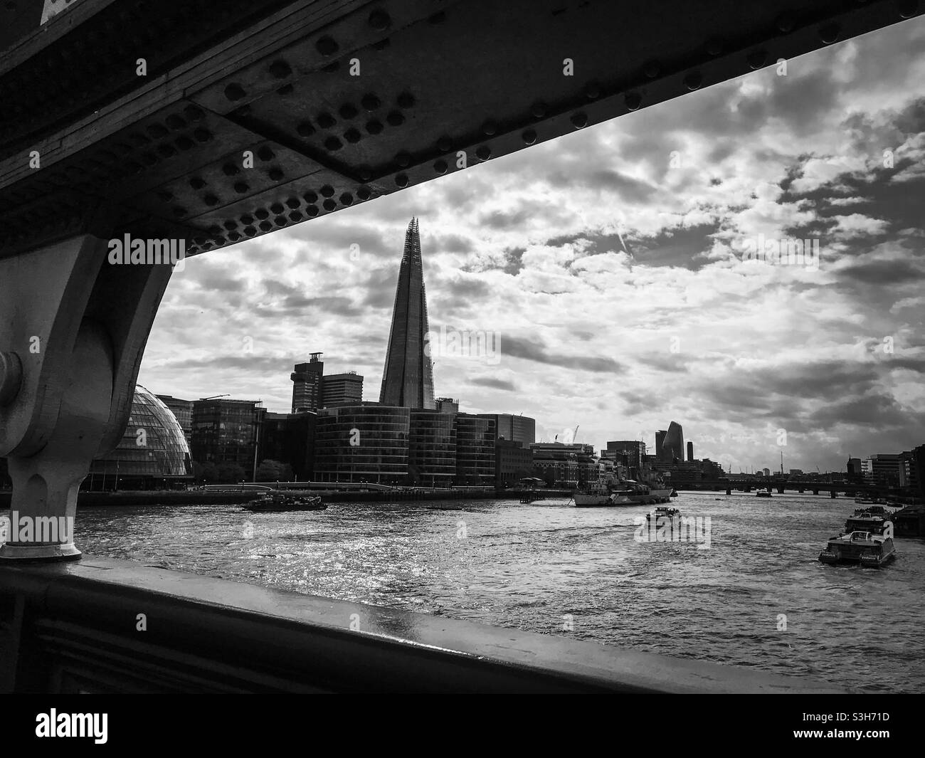 The Shard from Tower Bridge - Smartphone Captured Stock Image
