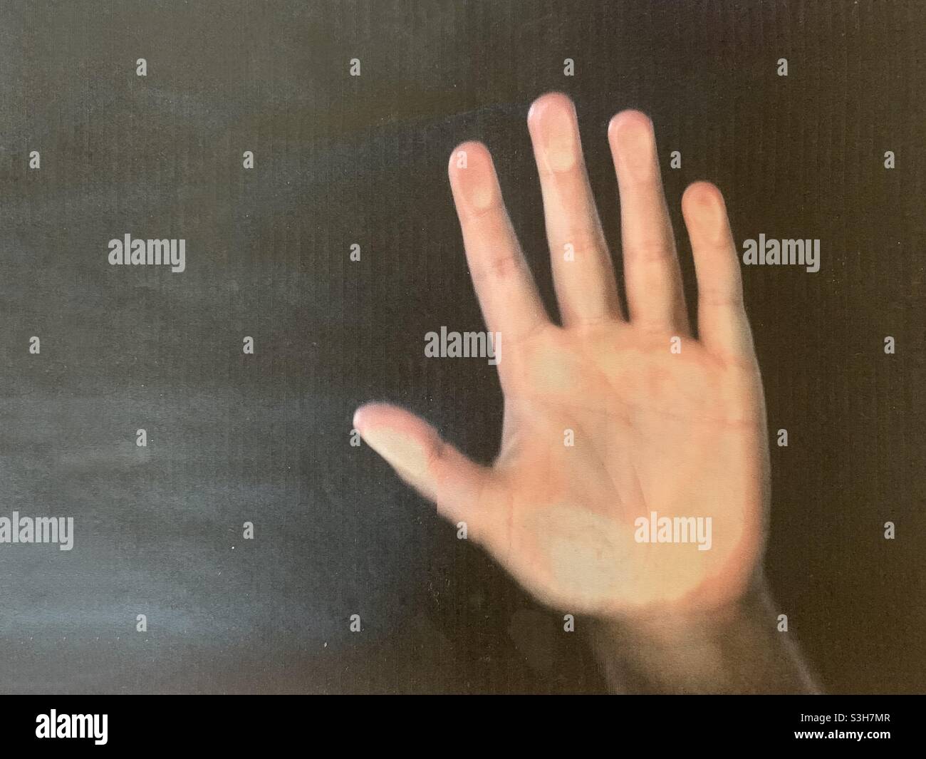 Child’s handprint - photocopy of hand Stock Photo