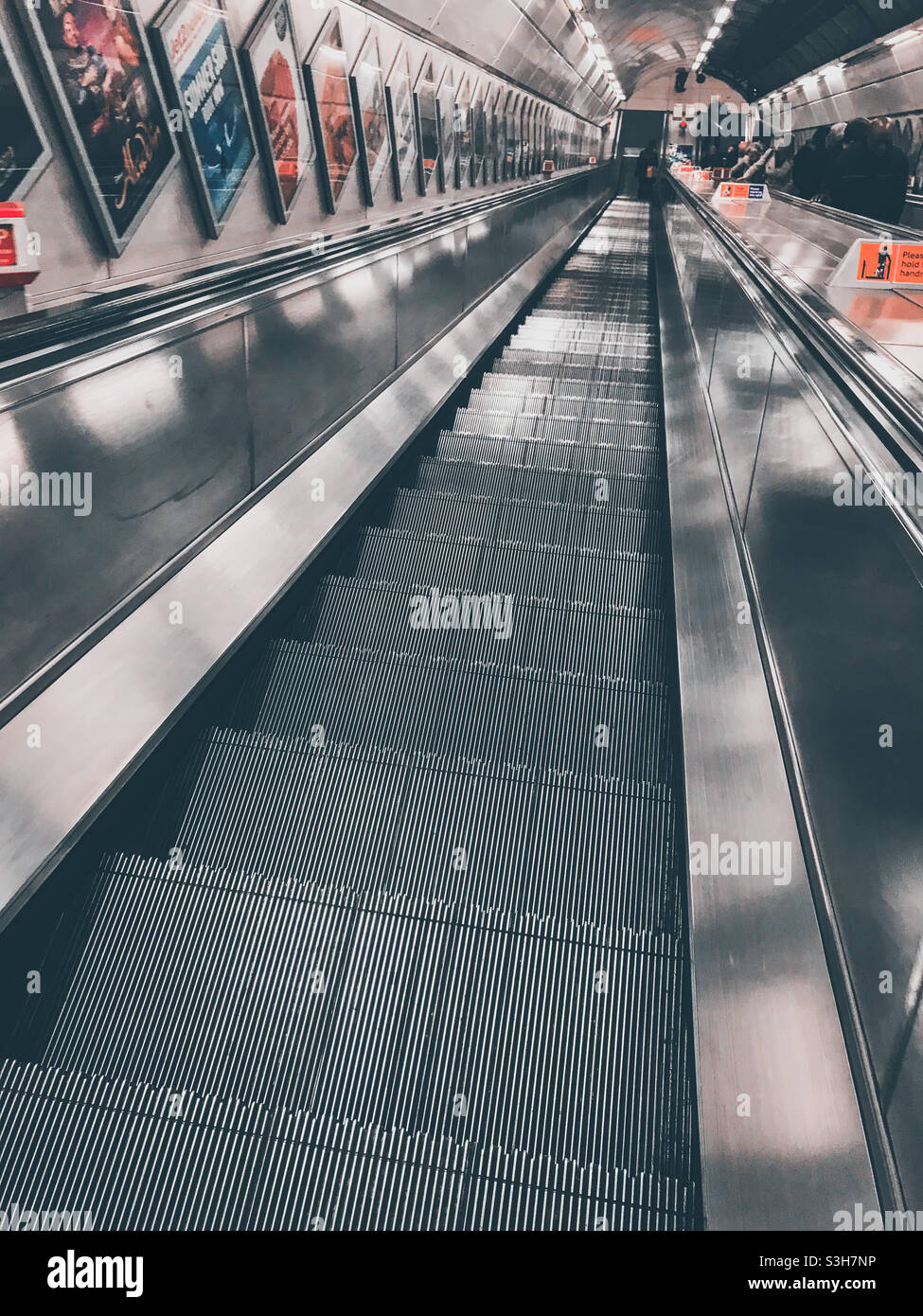 London Underground escalator - Smartphone Captured Stock Image