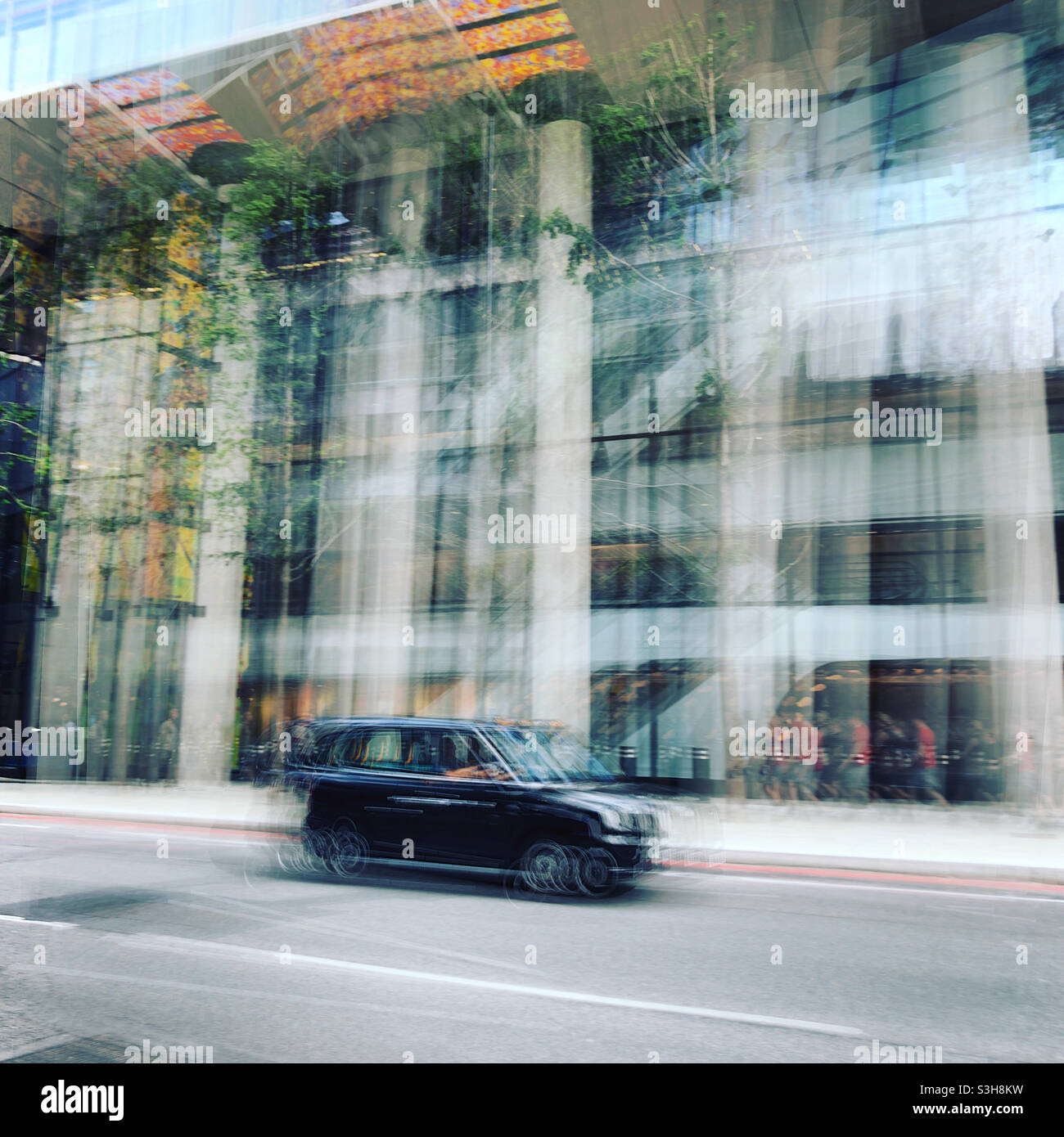 Black cab London Stock Photo