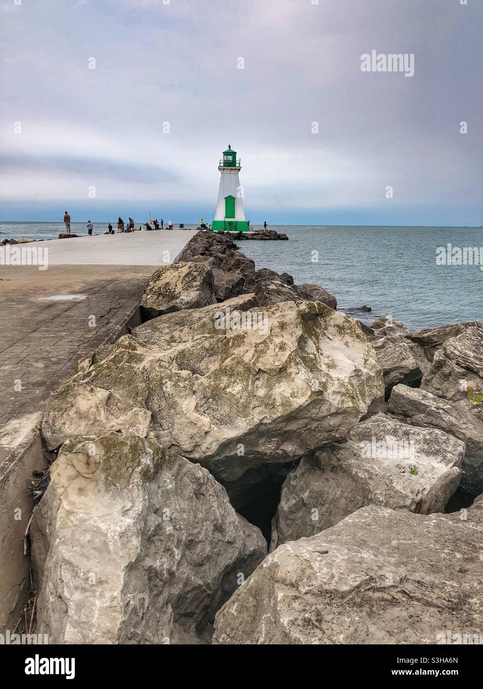 The Port Dalhousie pier on Lake Ontario. - Smartphone Captured Stock Image