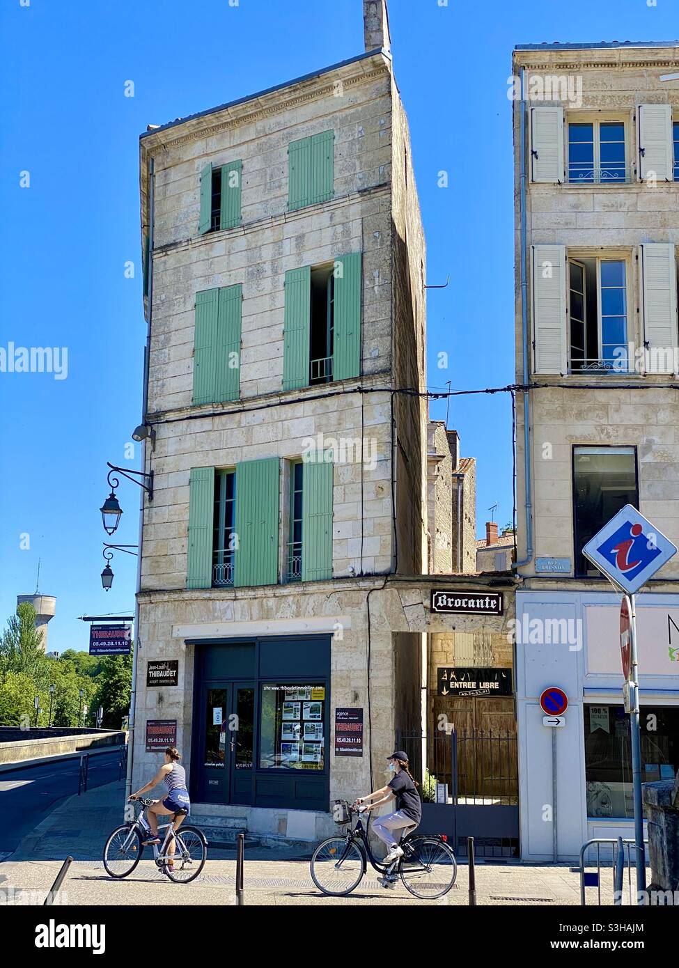 Very narrow building in Niort town centre France - Smartphone Captured Stock Image