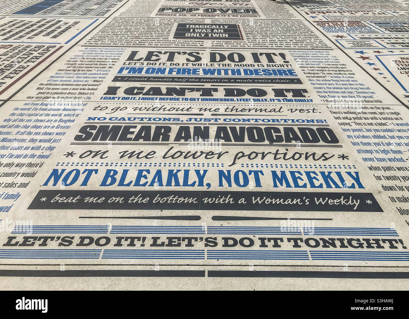 Blackpool comedy carpet - Smartphone Captured Stock Image