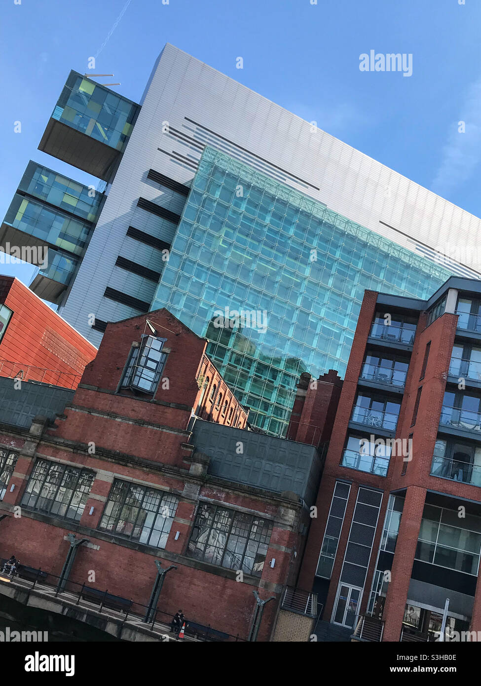 Old and new buildings, Manchester Stock Photo Alamy