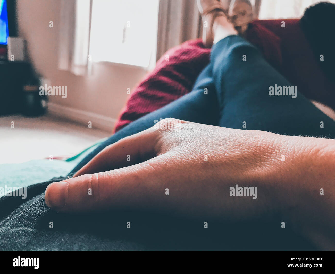 Female hand, resting Stock Photo Alamy