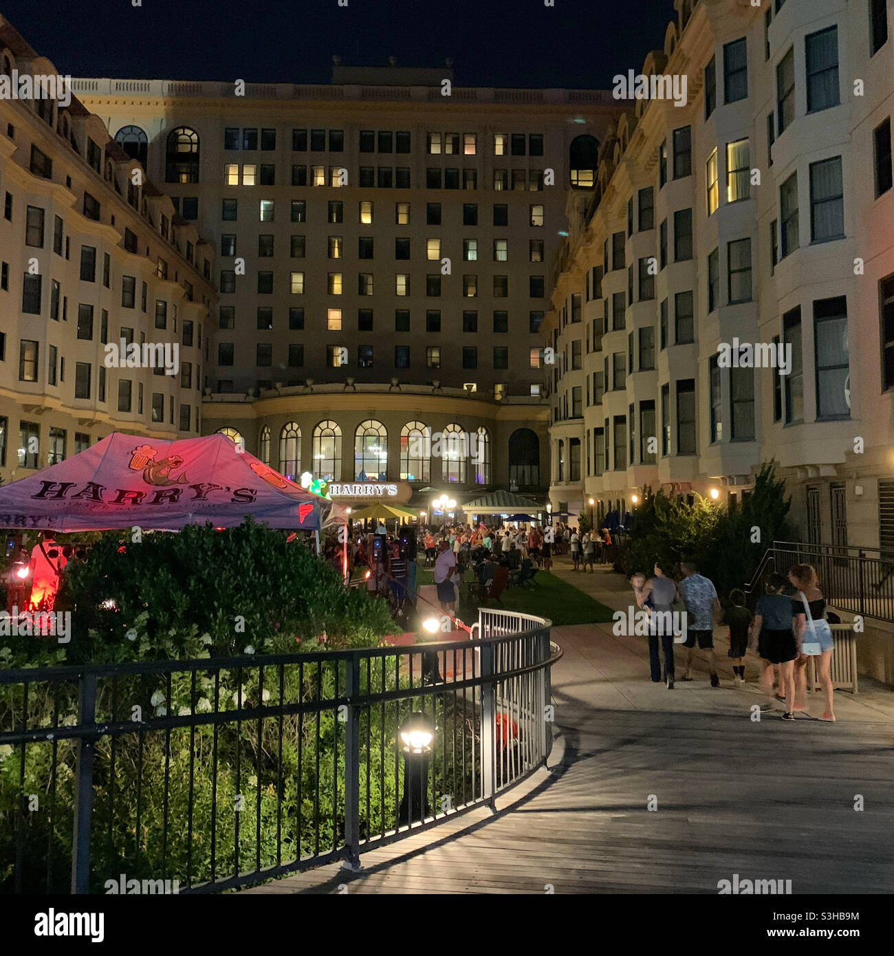 July, 2021, Harry’s Oyster Bar and Seafood, Atlantic City Boardwalk, Atlantic City, New Jersey, United States - Smartphone Captured Stock Image