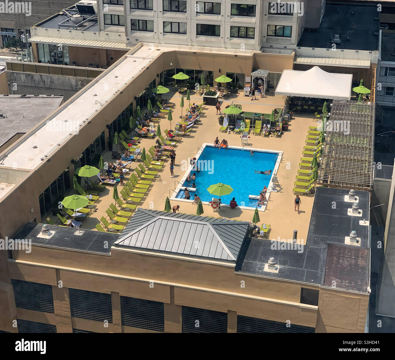 Cabana Five Pool, Chelsea Tower, Tropicana, Atlantic City, New Jersey, United States - Smartphone Captured Stock Image