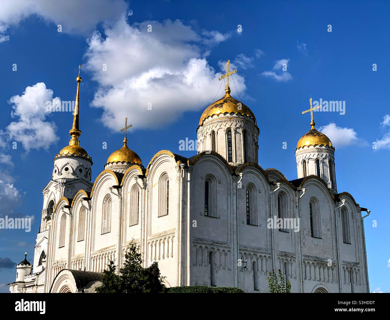 Assumption Cathedral of the city of Vladimir on the background of the sky with clouds - Smartphone Captured Stock Image