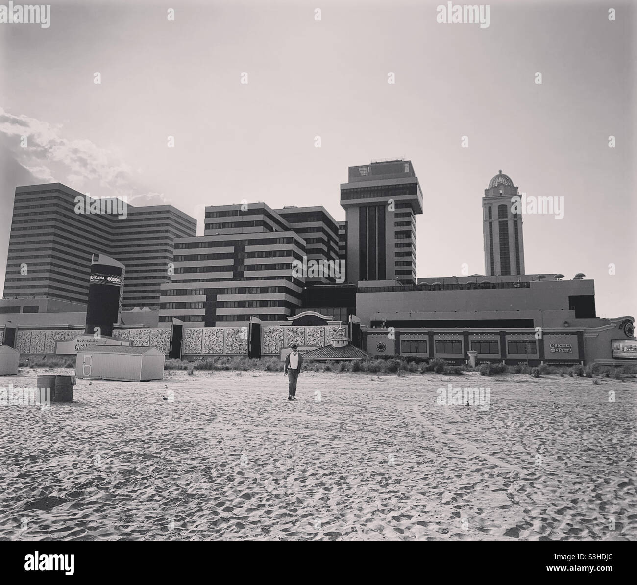 A view from the beach of Tropicana Atlantic City, Atlantic City, New Jersey, United States - Smartphone Captured Stock Image