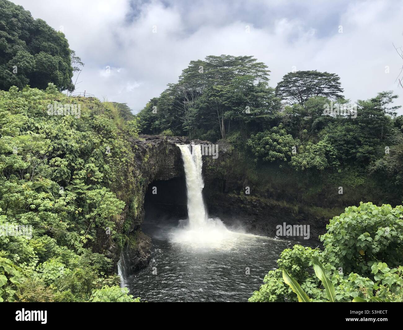 Rainbow Falls near Hilo, Hawaii Stock Photo