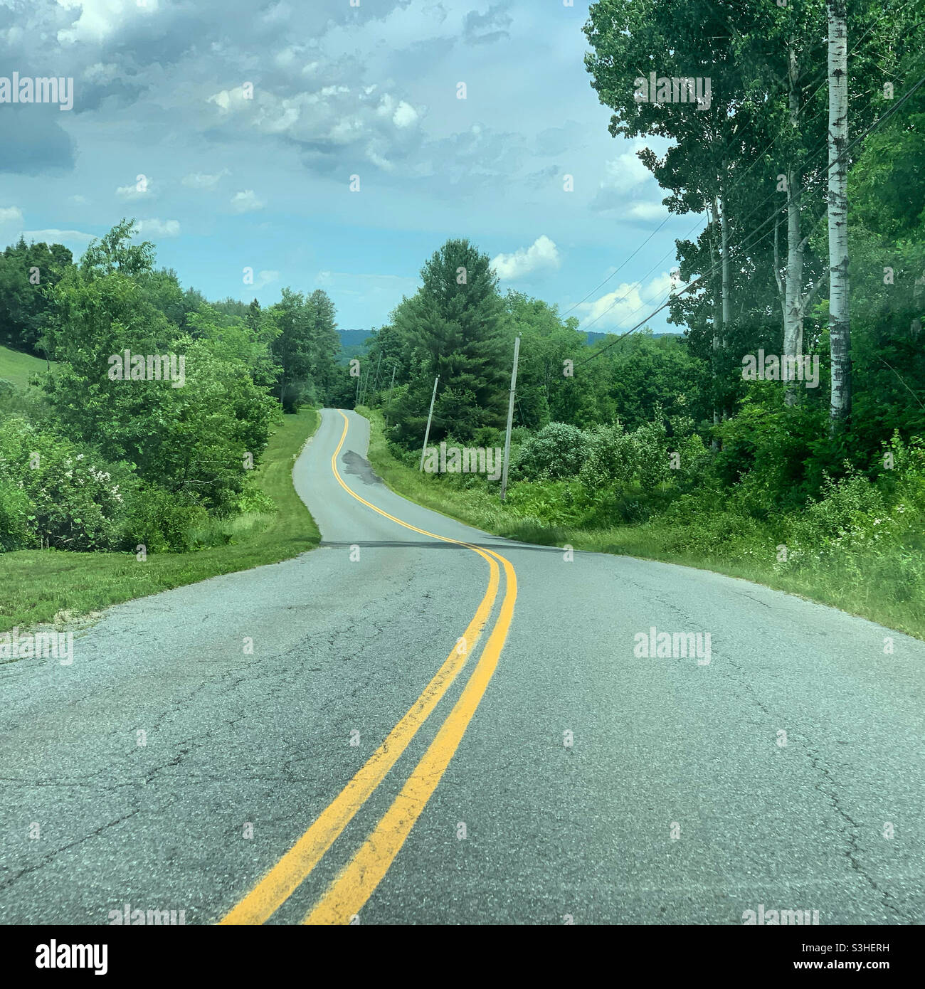 June, 2021, driving in Colrain, Franklin County, Massachusetts, United States Stock Photo